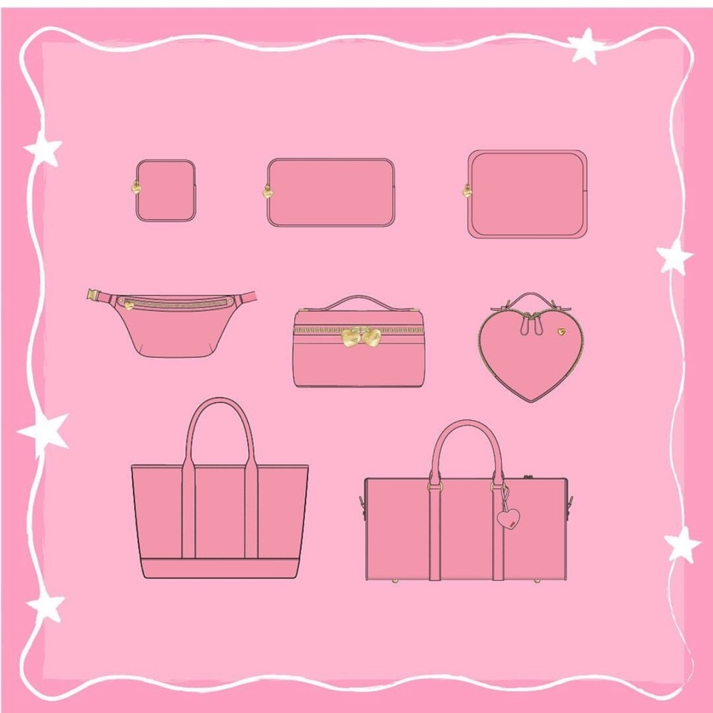 Stoney clover lane guava tote with custom patches nwot hearts - Picture 6 of 10